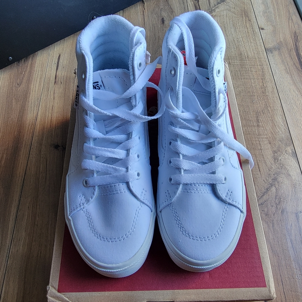 Youth vans. Size 1.  White. Never worn